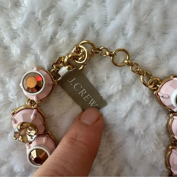 J. Crew Powder Pink Brulee Statement Necklace NWT - Picture 5 of 10